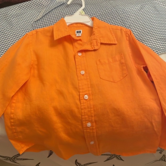 Janie and Jack size 4 NWOT orange long sleeve shirt perfect condition - Picture 3 of 8